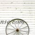 Antique Wooden Wagon Wheel on Rustic White Background Print By Christin Lola   